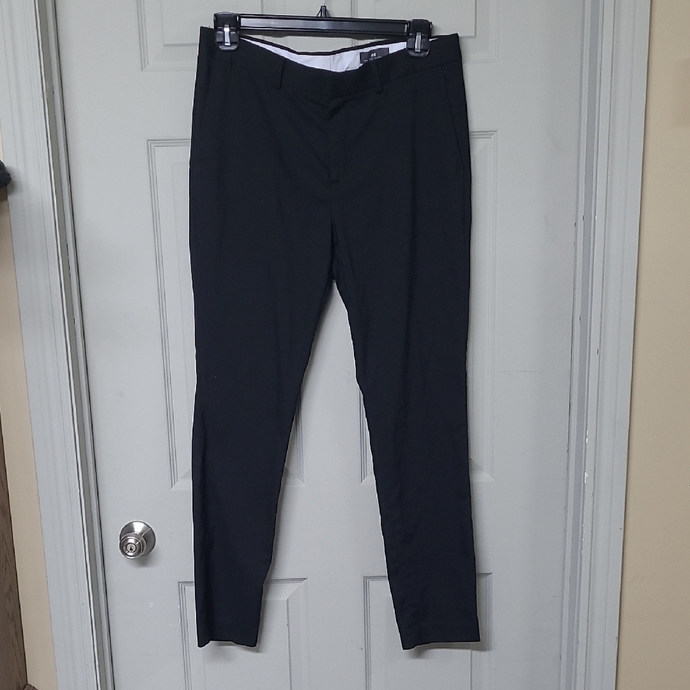 H&M Men's Black Suit Pants Regular Fit 34R *Worn Once-Like New